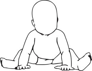 Baby Illustration Drawing, Newborn Line Art, Cute Child Vector, Minimal Kid Sketch, Hand Drawn Baby Art, Black and White Baby Illustration, Infant Drawing Design, Adorable Baby Vector, Family Love Lin