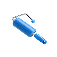 Blue roller with silver frame on black