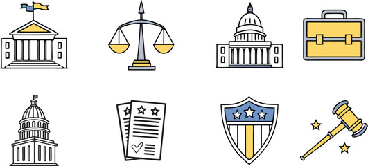 Government Icons Set