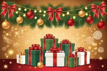 christmas tree and gifts