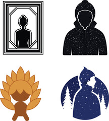 Rectangle grainy effect texture black silhouette on a white background.