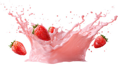 Strawberry cut out pattern. Ripe fresh flying red strawberry isolated on white background. With clipping path. Summer delicious sweet berry organic fruit, food, diet, vitamins, creative layout
