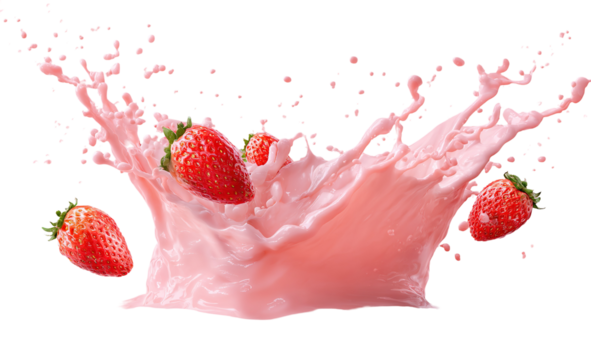 Strawberry cut out pattern. Ripe fresh flying red strawberry isolated on white background. With clipping path. Summer delicious sweet berry organic fruit, food, diet, vitamins, creative layout