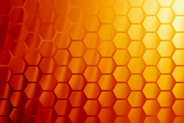 Illustration of abstract orange and yellow gradient background with hexagonal pattern creating a warm and inviting design