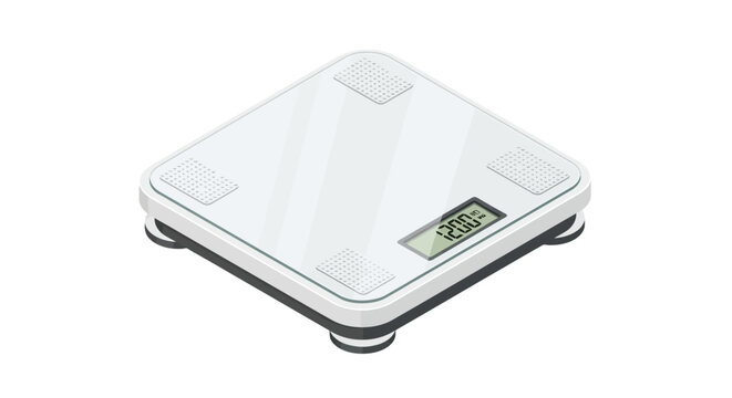 Digital bathroom scale vector icon for medical and wellness infographics, weight management presentation, health and fitness app design
