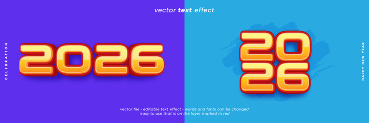New year vector banner celebration with 2026 3d text effect