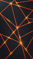 technology abstract background digital network geometric design glowing orange lines futuristic grid pattern on dark gray backdrop, innovation communication and data connection visualization