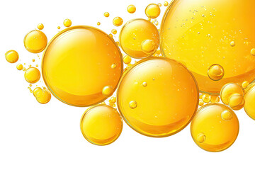 Gleaming golden spheres with bubbly textures on a dark backdrop