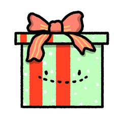 Cartoon Christmas Gift Box Character.