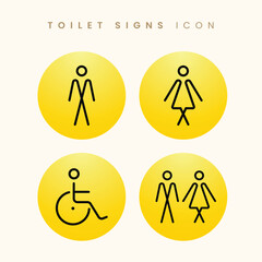 Obraz premium modern toilet signs icon outline style vector design