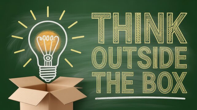 Inspiring creative thinking and innovation with a vibrant lightbulb and open box, encouraging fresh perspectives and brainstorming new ideas for business success