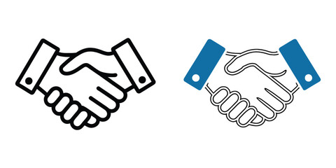 Handshake icon set, business handshake symbols, friendly partnership icons, vector illustration for apps, user interface, website design, ideal for corporate agreements, client interaction