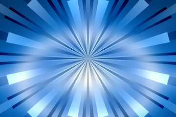 Illustration of abstract blue burst background with radial lines emanating from the center point design