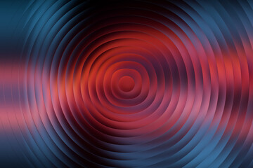 Illustration of abstract concentric circles background with red and blue hues creating a mesmerizing effect