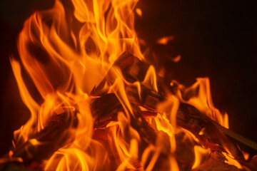 fire in the fireplace