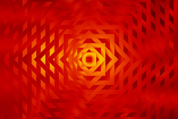 Illustration of abstract red and orange geometric background with a complex pattern of squares and diamonds