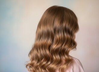 Fototapeta premium Elegant Waves - A Close-Up of Beautiful Brown Hair.