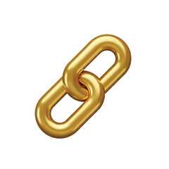 Obraz premium A shiny 3D golden metal chain link, a strong symbol of connection and security, isolated on a white background