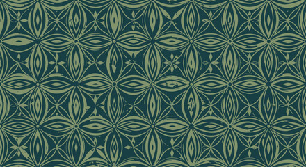 Abstract geometric pattern seamless tiling background texture in deep teal and dark green shades