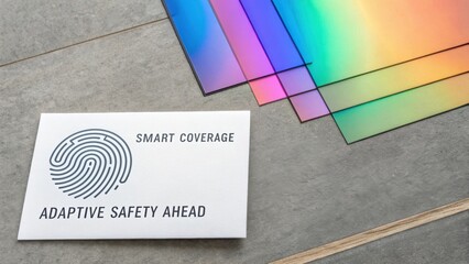 Innovative Safety Solutions with Colorful Transparent Filters and Smart Coverage Concept Showing Fingerprint Design
