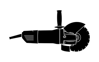 Angle Grinder Silhouette - A Powerful Tool for Cutting and Grinding.