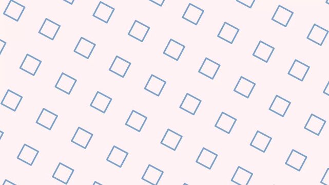 Abstract seamless background featuring a minimalist pattern of rotating blue rectangle shapes in a clean and modern grid layout