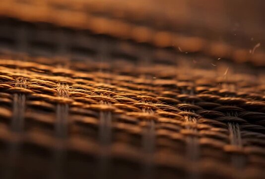 Detailed Texture close-up of woven rattan background, Wicker Surface, Crafts and Interior Design,