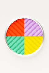 Fototapeta premium Striking 3D illustration of a bold, colorful geometric figure in an ornamental style, featuring a rich, textured background