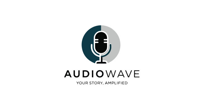 Podcast Logo channel boardcasting radio or youtube platform simple vector icon