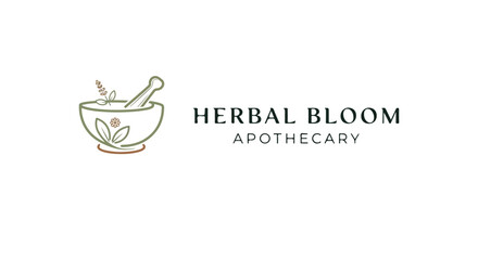 Herbal Brew Pharmacy Logo – Natural Medicine, Apothecary, Organic Remedy Branding