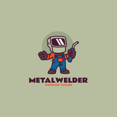 Mascot Metal Welder Logo Design