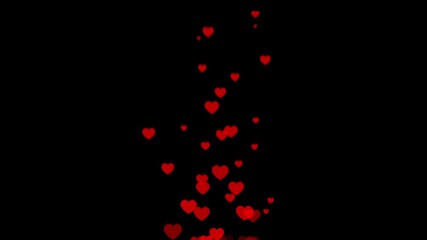 social media emoji, love react animation with alpha channel, red love heart emoji transparent background. social media love reaction. social media live streaming on black background - Powered by Adobe