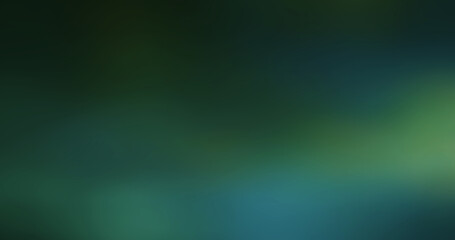 Abstract blurred background with a soft gradient of dark green and deep teal blue colors, creating a smooth and ethereal light effect ideal for design backdrops.
