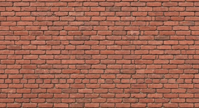 Red brick wall with visible mortar uniform pattern