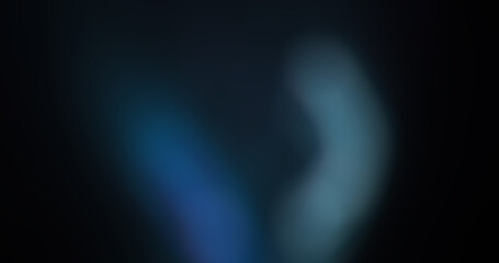 Dark Abstract Background with Soft Blue and Teal Light Gradient, Blurred Bokeh Effect for Modern Digital Design Backdrop