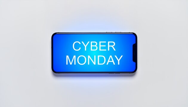 Cyber Monday deals on mobile phone advertising illustration