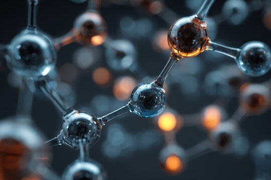 Colorful molecular structure showcases the beauty of science and chemistry in a captivating close-up scene