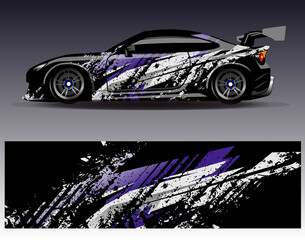 Car wrap design vector. Graphic abstract stripe racing background designs for vehicle, rally, race, adventure and car racing livery	