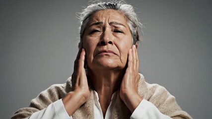 Stressed senior woman in despair experiencing mental health issues and struggling badly - Powered by Adobe