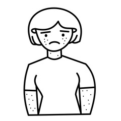 woman having skin rash allergy skin derma issues dermatology related projects