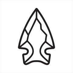 Archaeological arrowhead clean icon