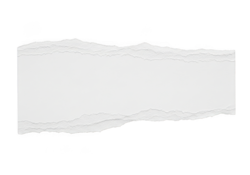 Distressed paper texture, torn edge, scrapbook element, ripped paper, grunge effect, craft supply, design resource, white paper isolated on transparent background