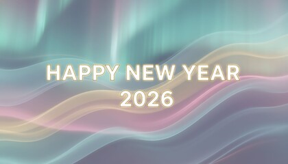 New Year Celebration 2026, Abstract Light Patterns, Digital Art, Festive Environment, Vibrant Colors, Modern Viewpoint