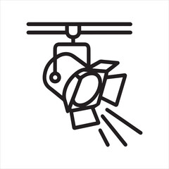 Theater stage lights outline icon vector