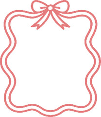 Cute Wavy Pink Frame with Bow