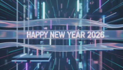 New Year Celebration, 2026 Extravaganza, Digital Design, Virtual Environment, Futuristic View, Exciting Concept