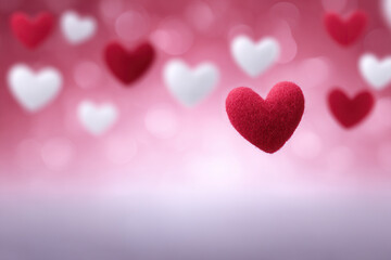 Red heart white heart love romance valentine background bokeh soft pink floating dreamy celebration affection happiness passion emotion romantic sweet holiday greeting card decorative cheerful joy