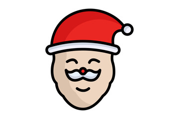 Santa claus icon. santa head. colored icon style. icon related to christmas. christmas elements vector illustration
