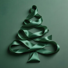 christmas tree with ribbon