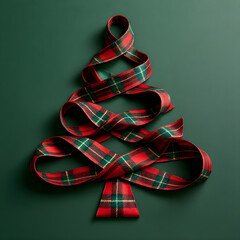 christmas tree with ribbon